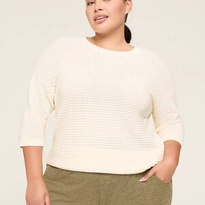 Lane Bryant Livi Cream Ribbed Women’s Sweater